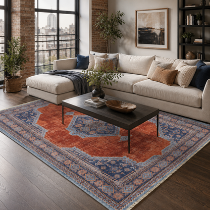 RW7149 washable chenille rug texture and pattern detail
