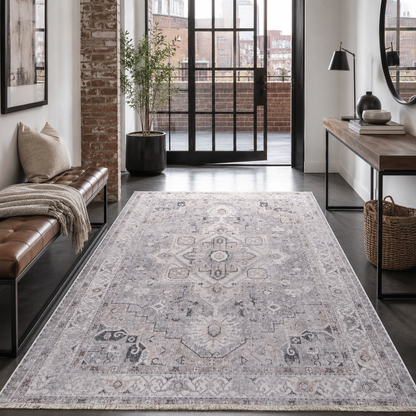 RW7151 washable chenille rug texture and pattern detail