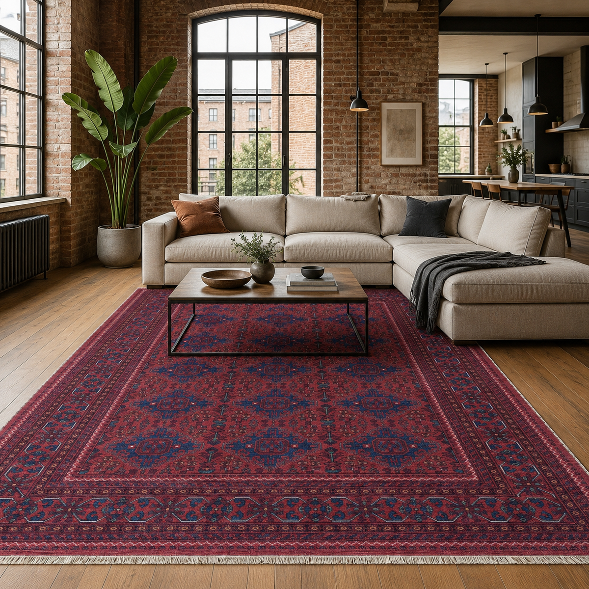 RW7152 washable chenille rug texture and pattern detail