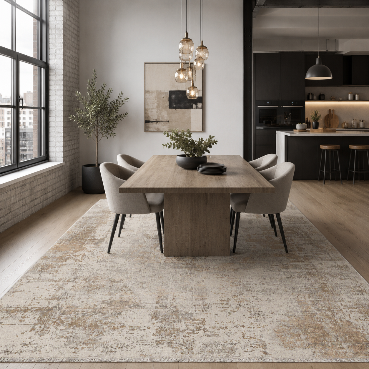 RW7153 washable chenille rug texture and pattern detail