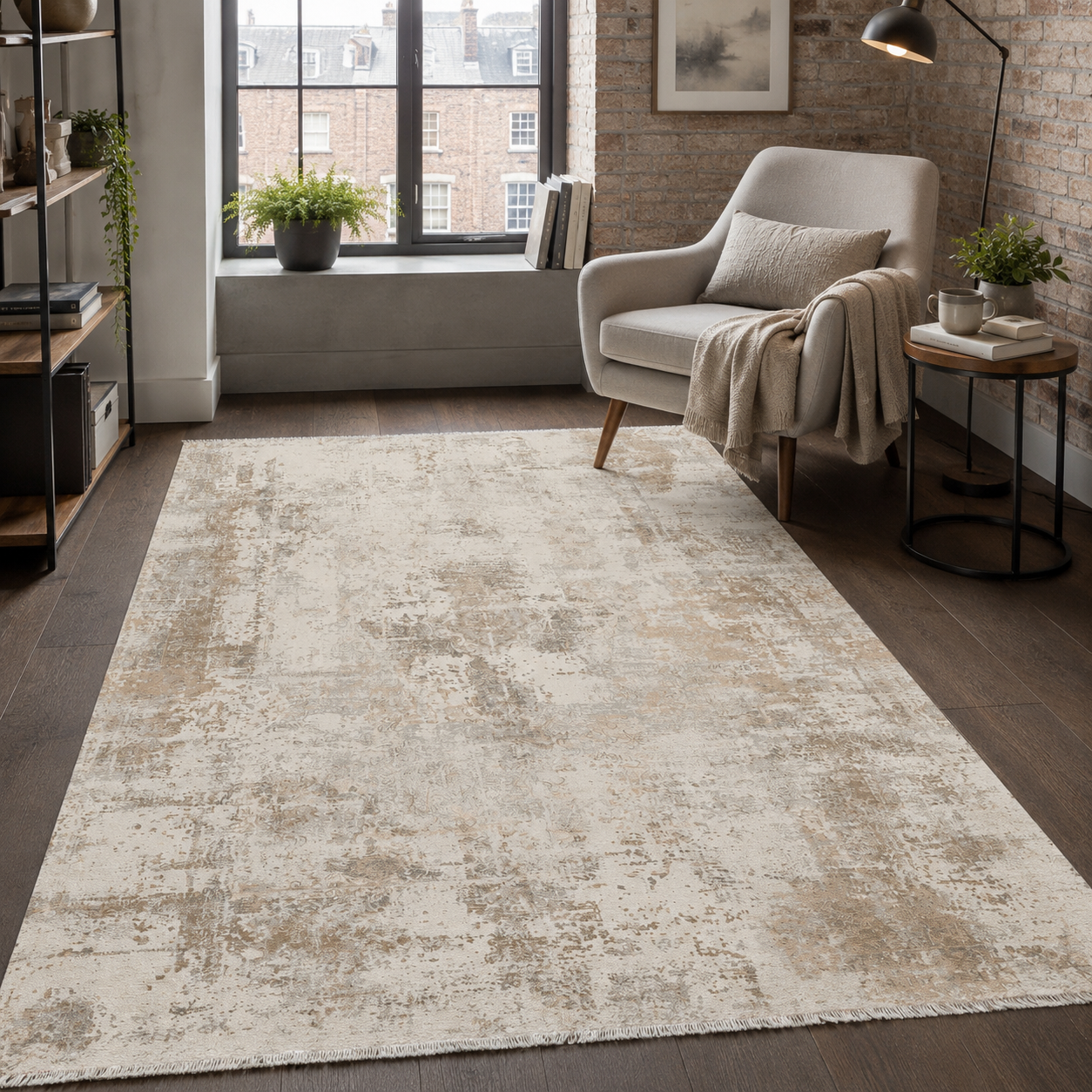 RW7153 washable chenille rug texture and pattern detail