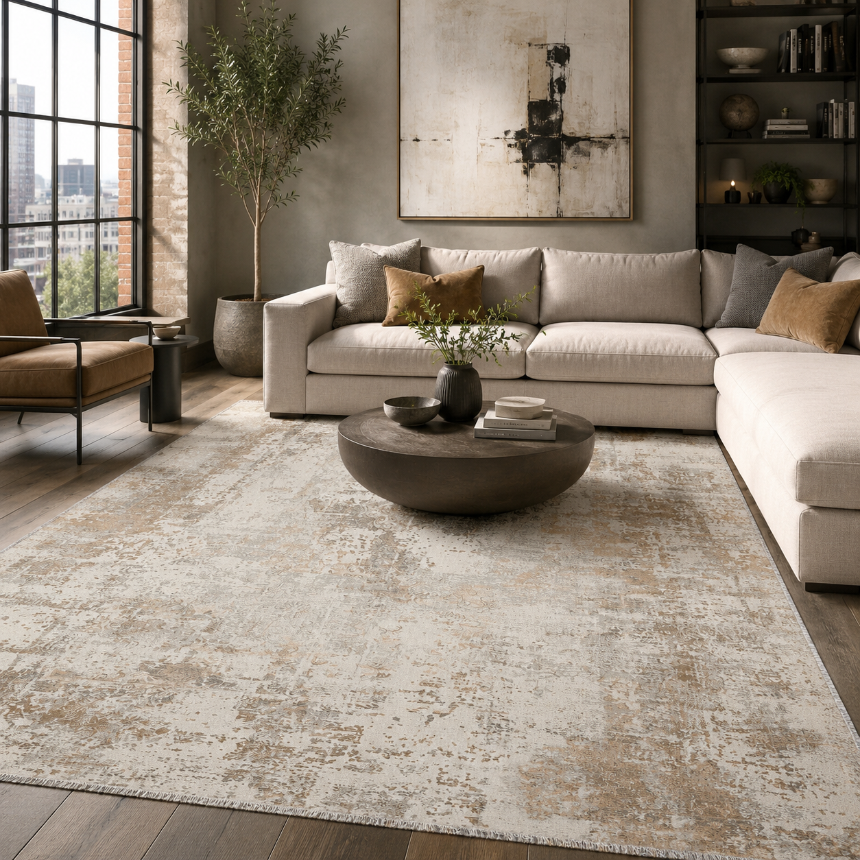 RW7153 washable chenille rug texture and pattern detail
