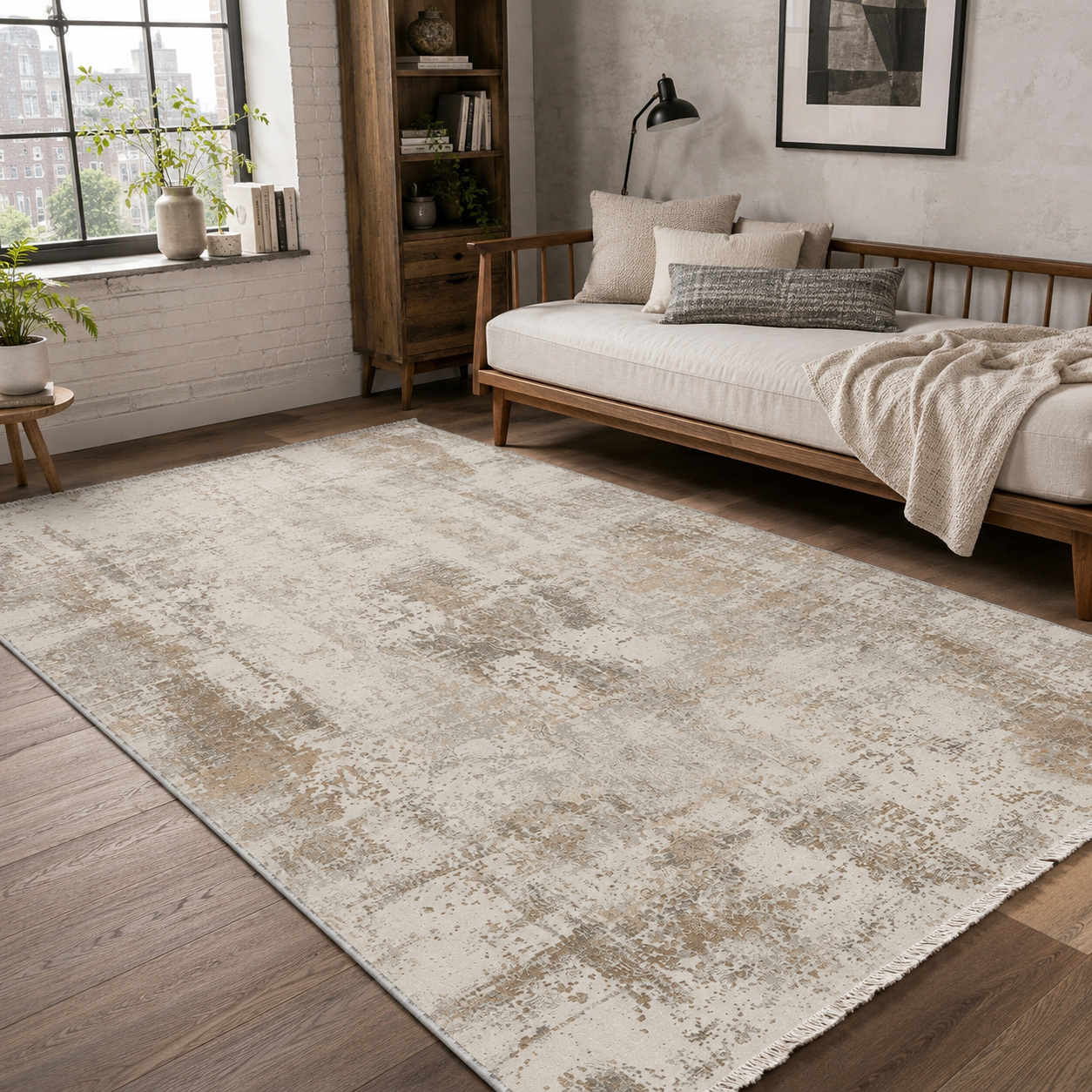 RW7153 washable chenille rug texture and pattern detail
