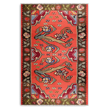 RW7154 washable chenille area rug viewed from above