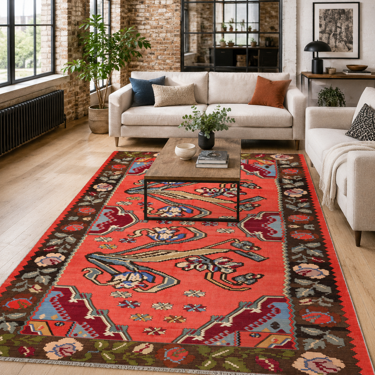 RW7154 washable chenille rug texture and pattern detail