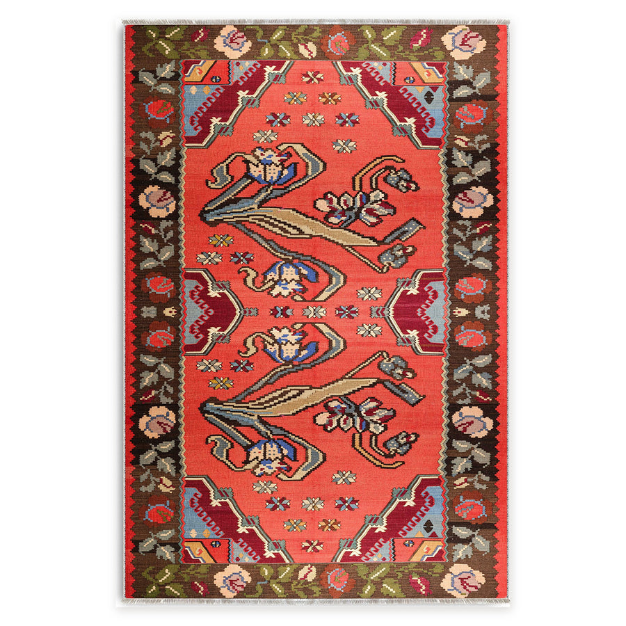 Woven Heritage Crimson Red Washable Rug
