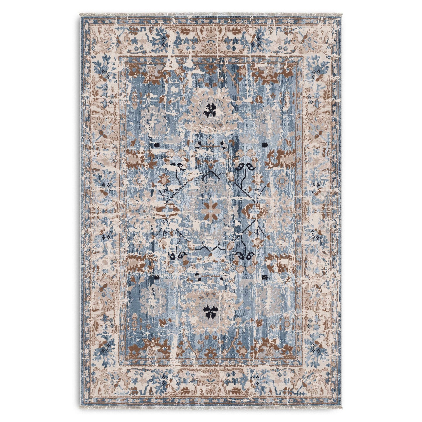 RW7155 washable chenille area rug viewed from above