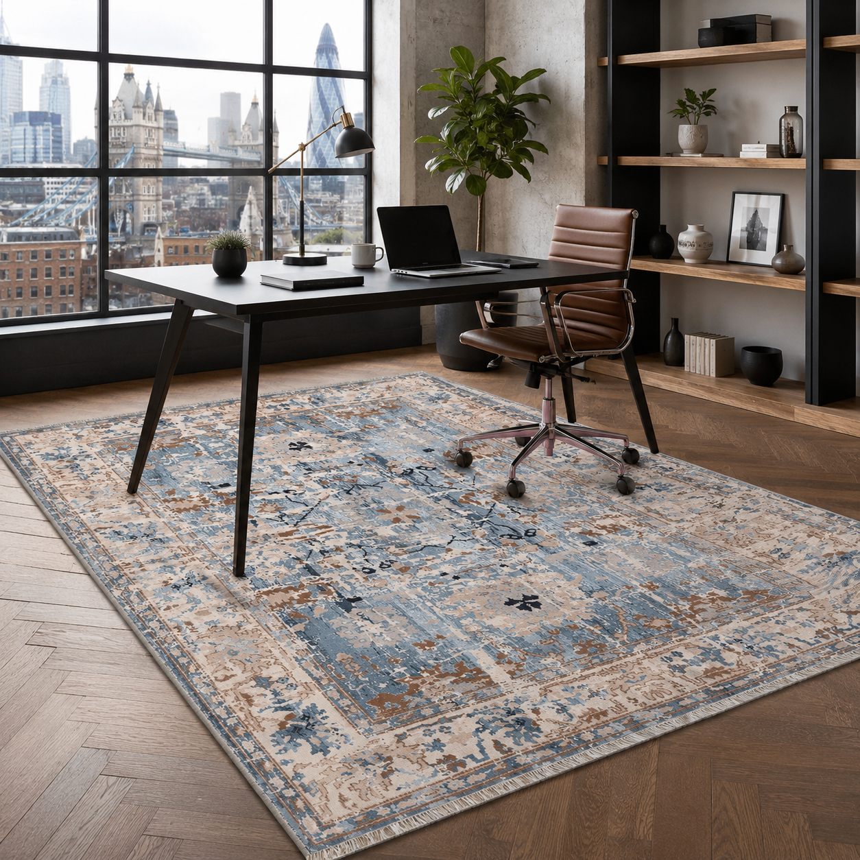 RW7155 washable chenille rug texture and pattern detail