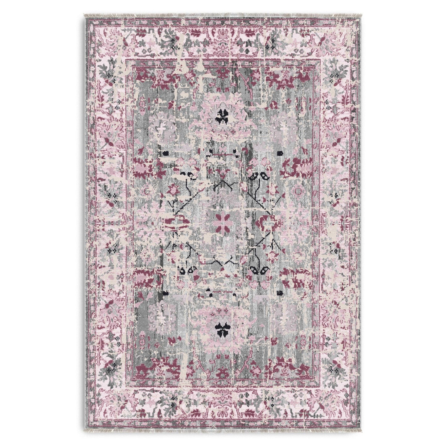 RW7156 washable chenille area rug viewed from above
