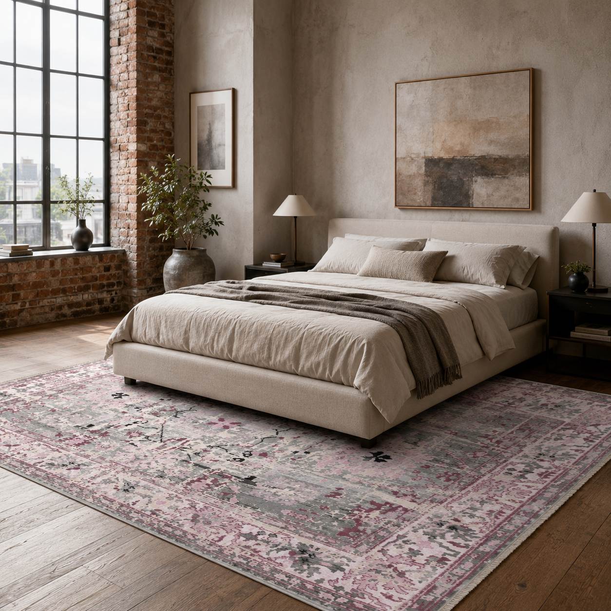 RW7156 washable chenille rug texture and pattern detail