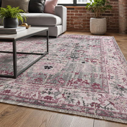 RW7156 washable chenille rug texture and pattern detail