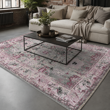 RW7156 washable chenille rug texture and pattern detail