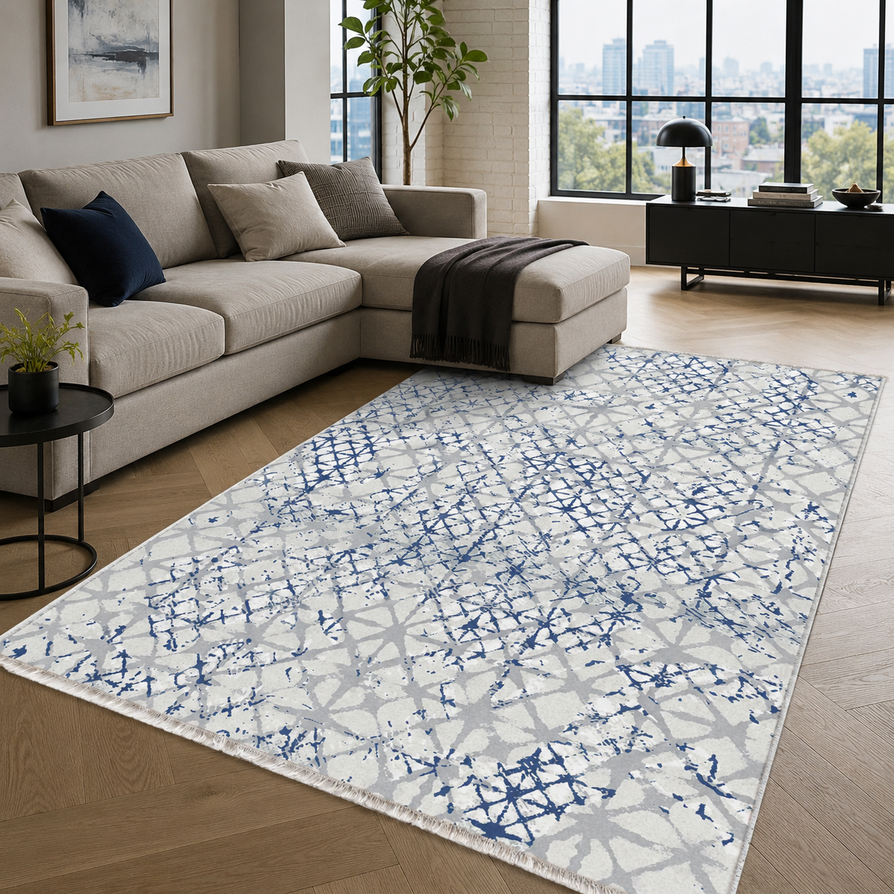 RW7159 washable chenille rug texture and pattern detail
