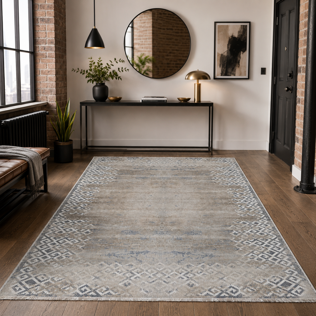 RW7160 washable chenille rug texture and pattern detail