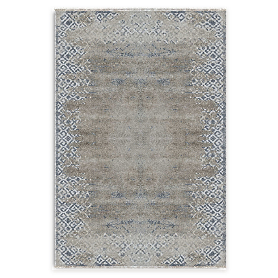 Signature Stripes Bright Blue Geometric Washable Rug