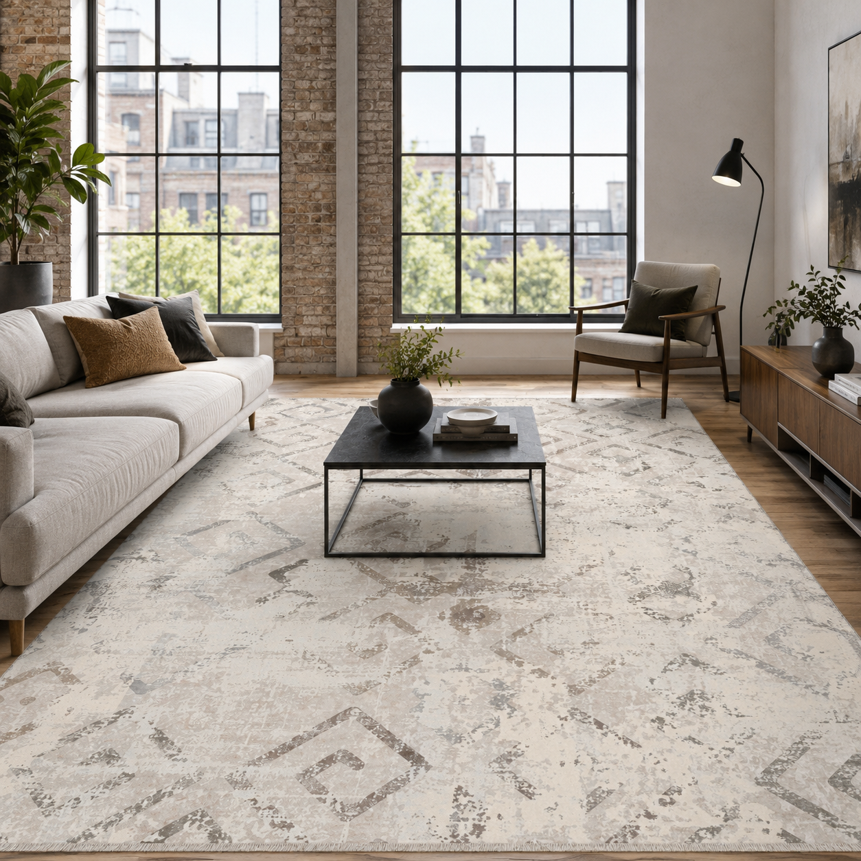 RW7161 washable chenille rug texture and pattern detail
