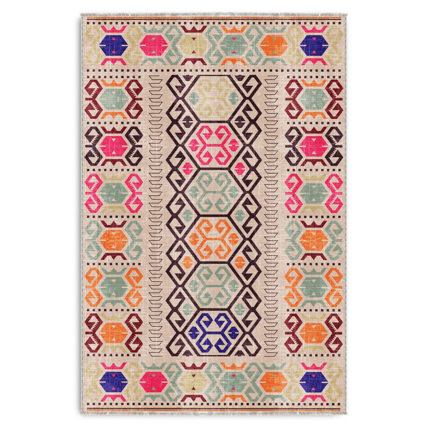 RW7162 washable chenille area rug viewed from above