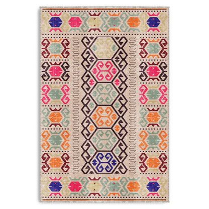RW7162 washable chenille area rug viewed from above