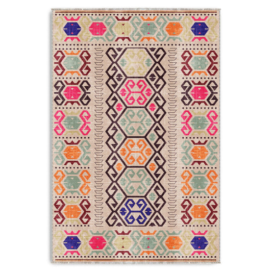 RW7162 washable chenille area rug viewed from above