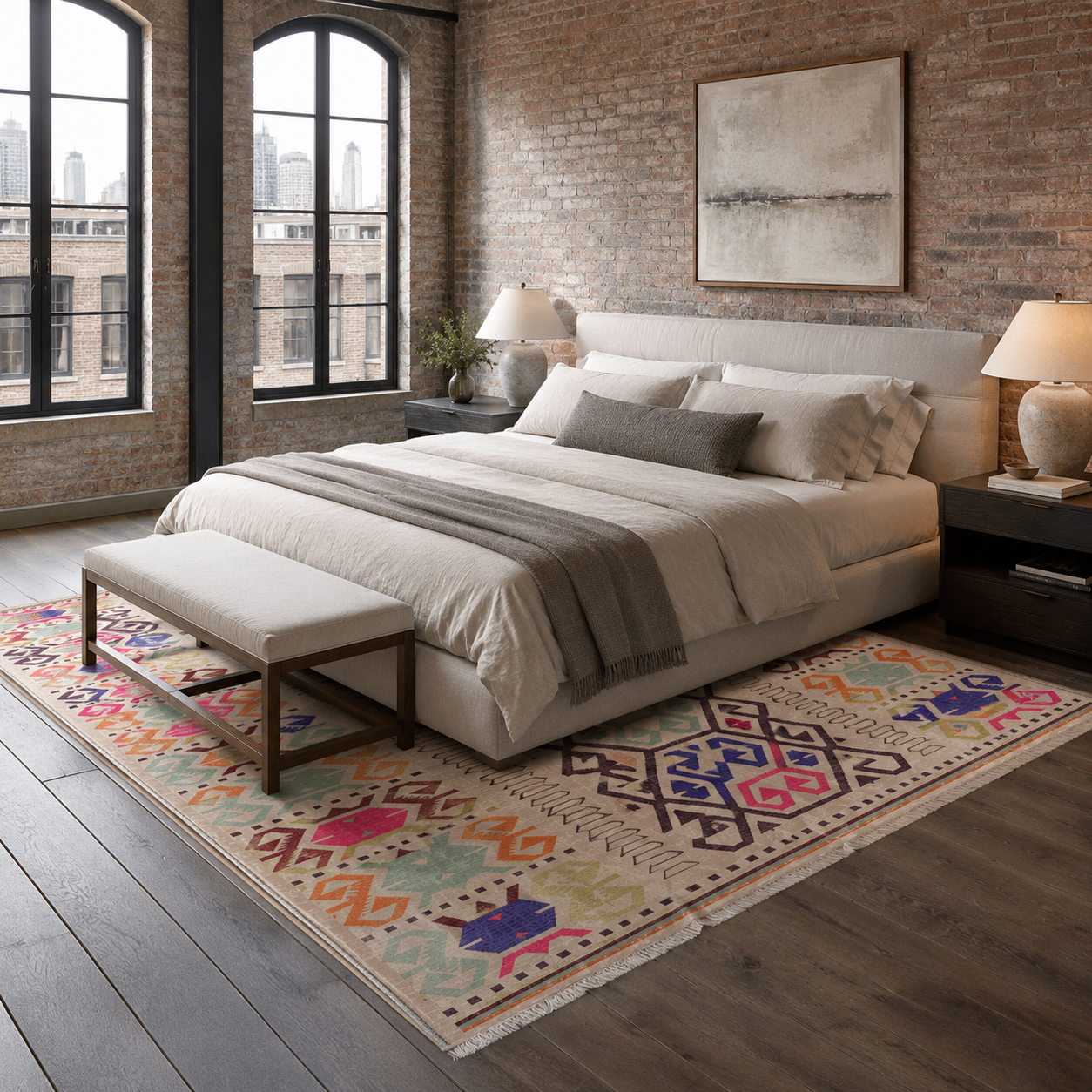 RW7162 washable chenille rug texture and pattern detail