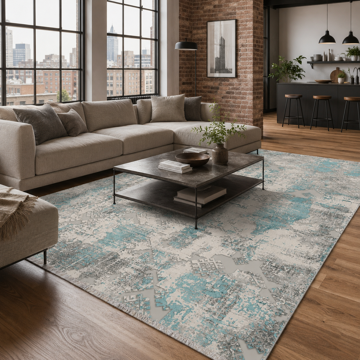 RW7165 washable chenille area rug