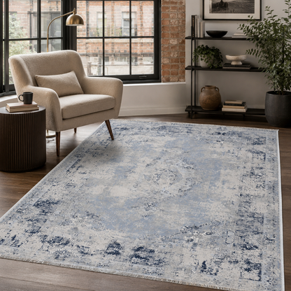 RW7166 washable chenille rug texture and pattern detail