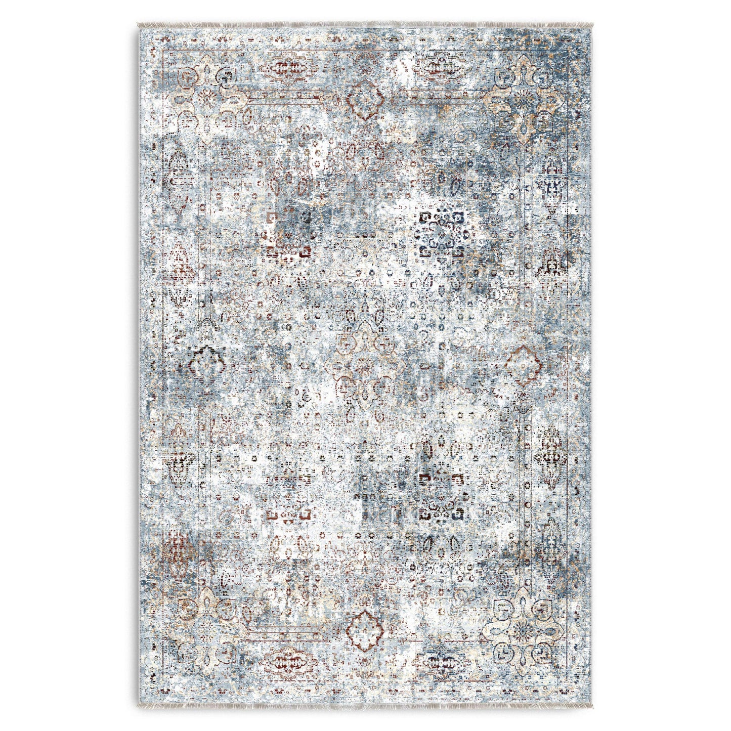 RW7167 washable chenille area rug viewed from above