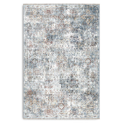 RW7167 washable chenille area rug viewed from above