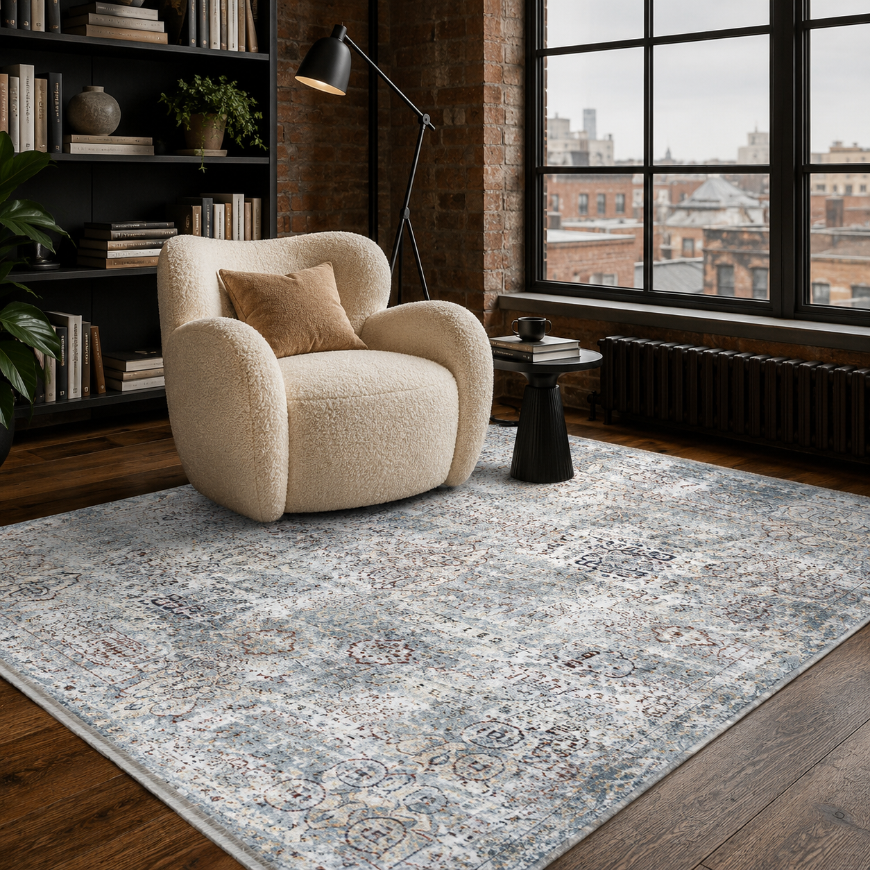 RW7167 washable chenille rug texture and pattern detail