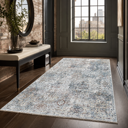 RW7167 washable chenille rug texture and pattern detail