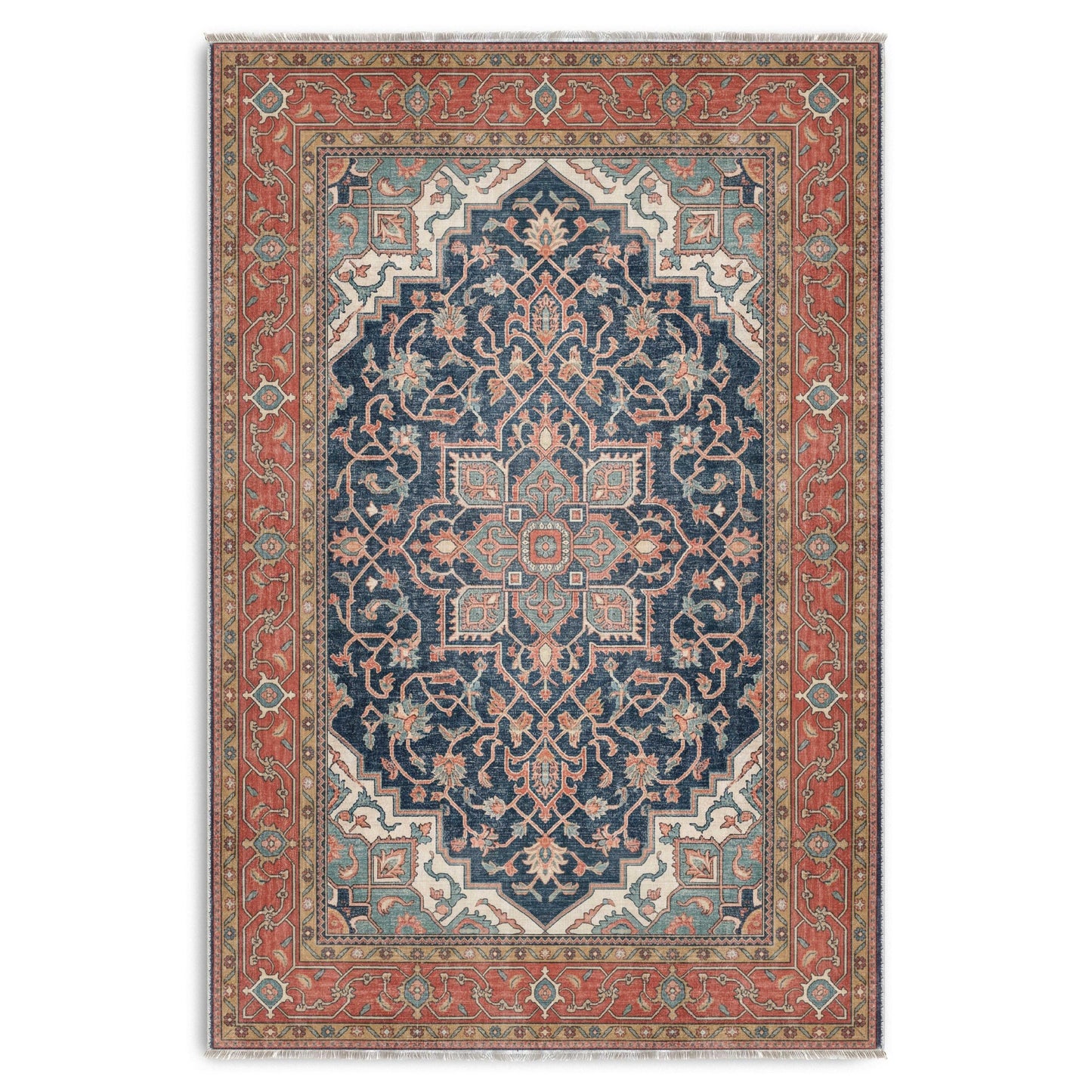 RW7170 washable chenille area rug viewed from above