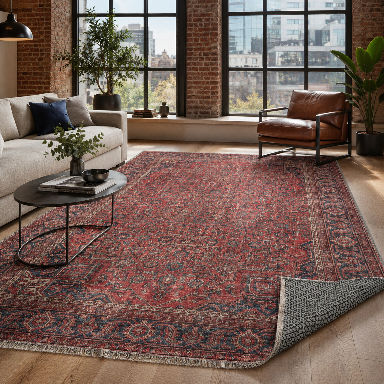 RW7171 washable chenille rug texture and pattern detail