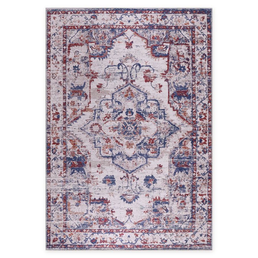 Select Watercolour Mid Grey Vintage Washable Rug