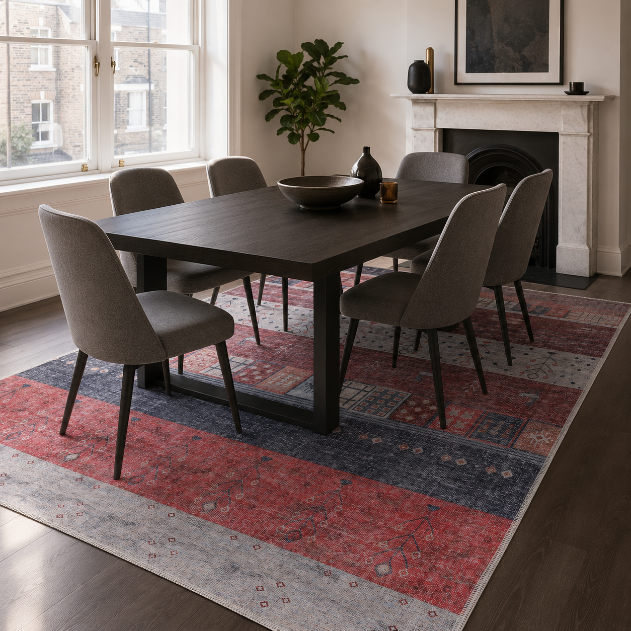RWDV1005 washable chenille rug texture and pattern detail
