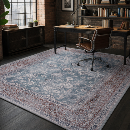 RWDV1009 washable chenille area rug, room scene