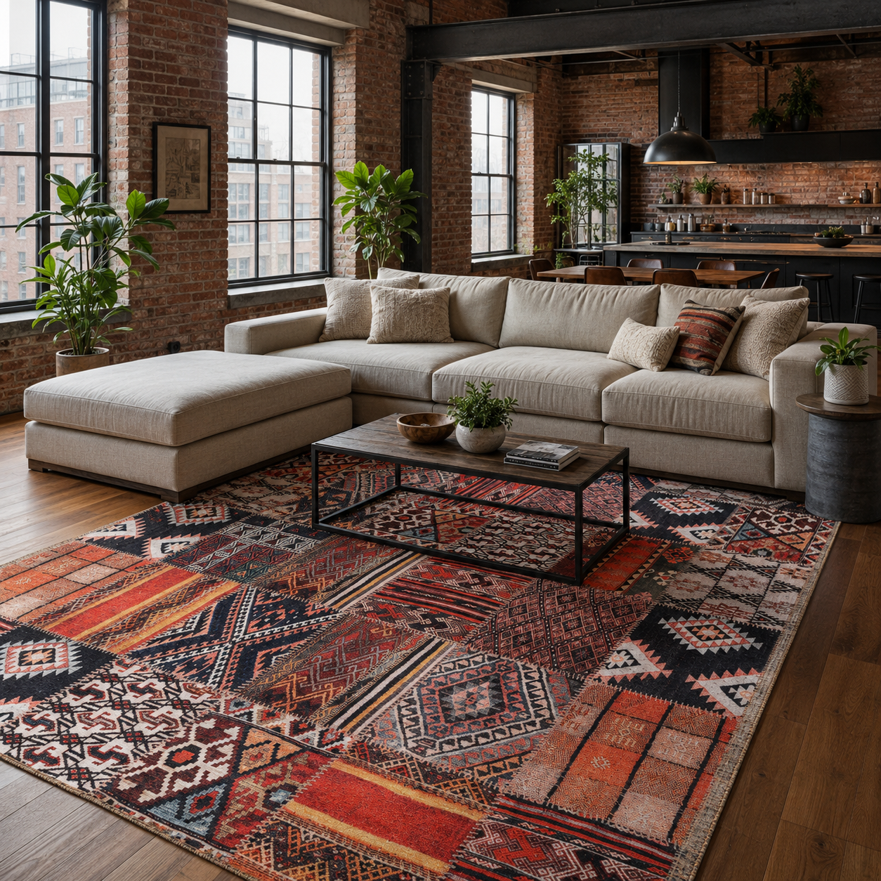 RWDV1013 washable chenille rug texture and pattern detail