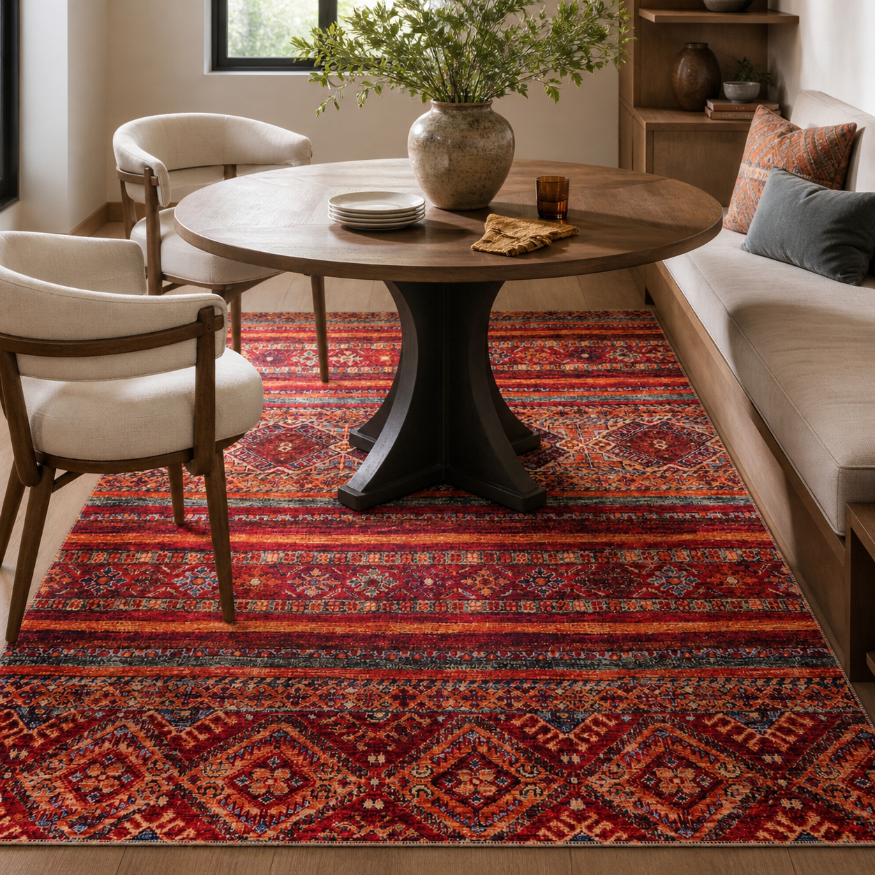 RWDV1322 washable chenille rug texture and pattern detail