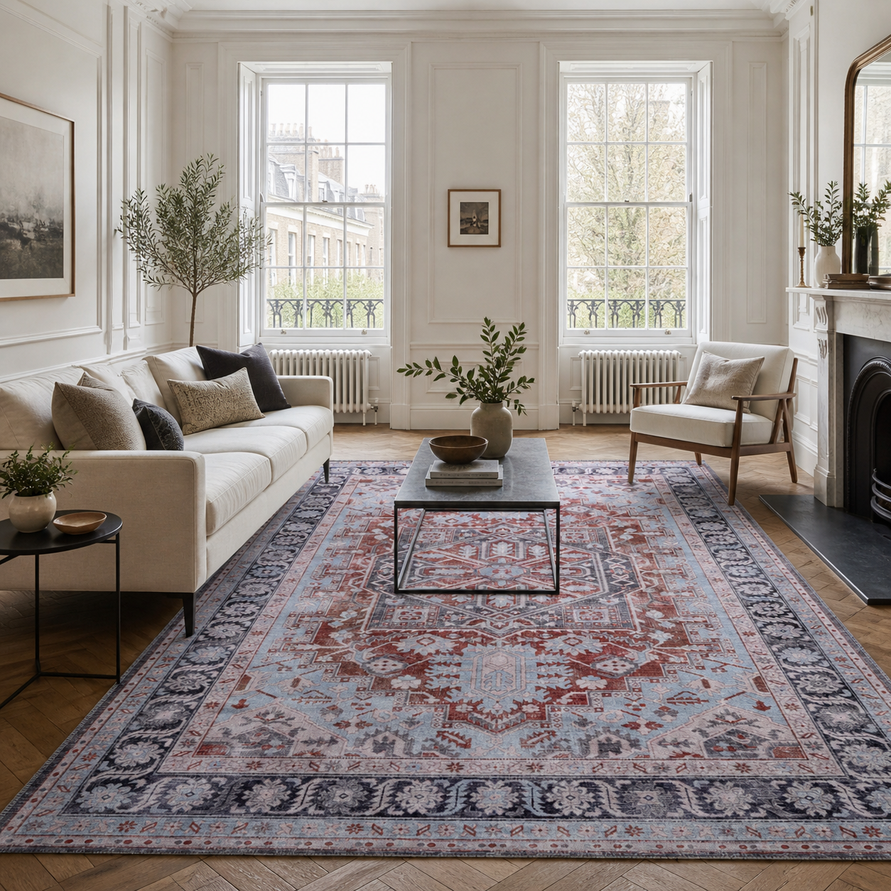 RWK1 washable chenille rug texture and pattern detail