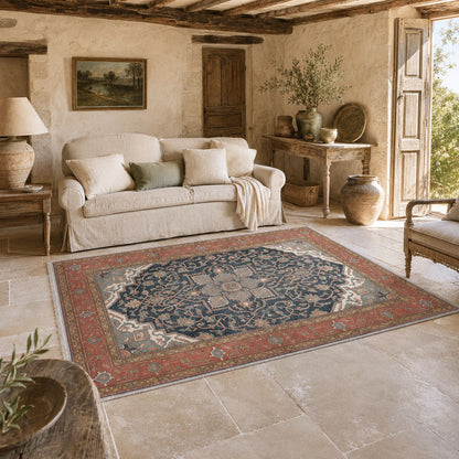 RWK3041 washable chenille area rug, room scene