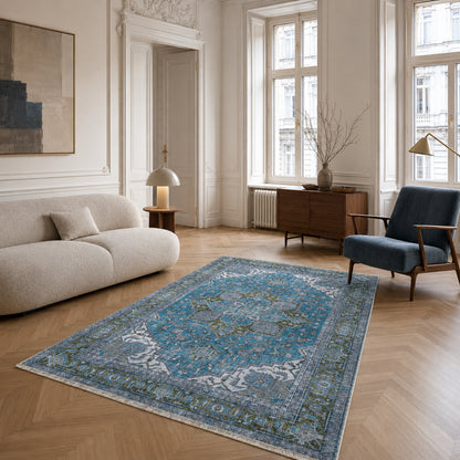 RWK3043203 washable chenille area rug, room scene