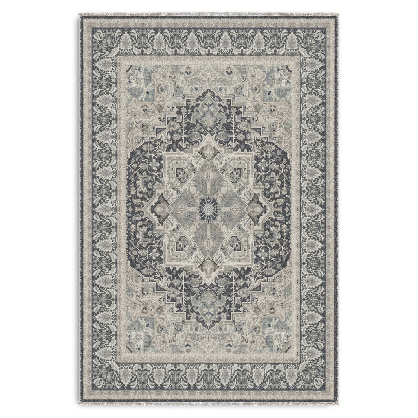 RWK3045 washable chenille area rug viewed from above