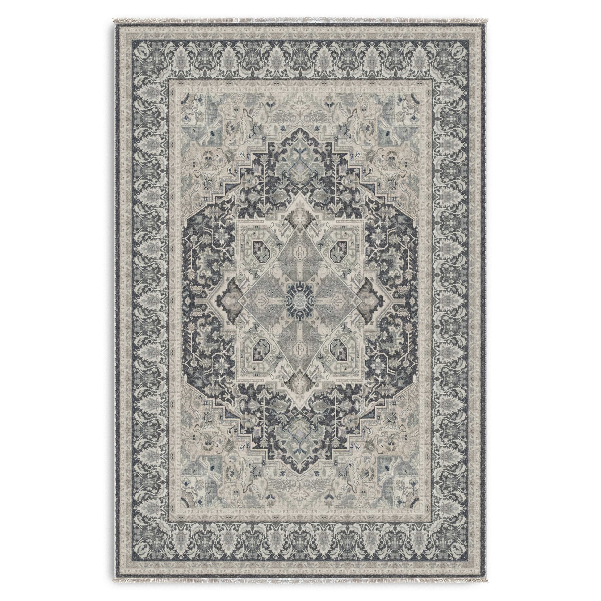 RWK3045 washable chenille area rug viewed from above