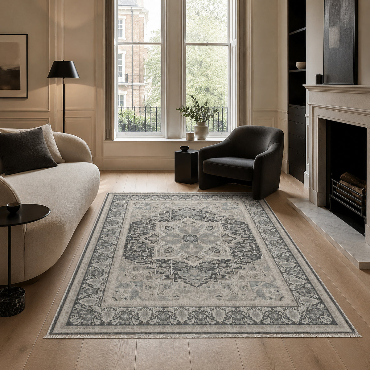 RWK3045 washable chenille area rug, room scene