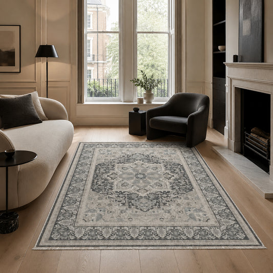 RWK3045 washable chenille area rug, room scene