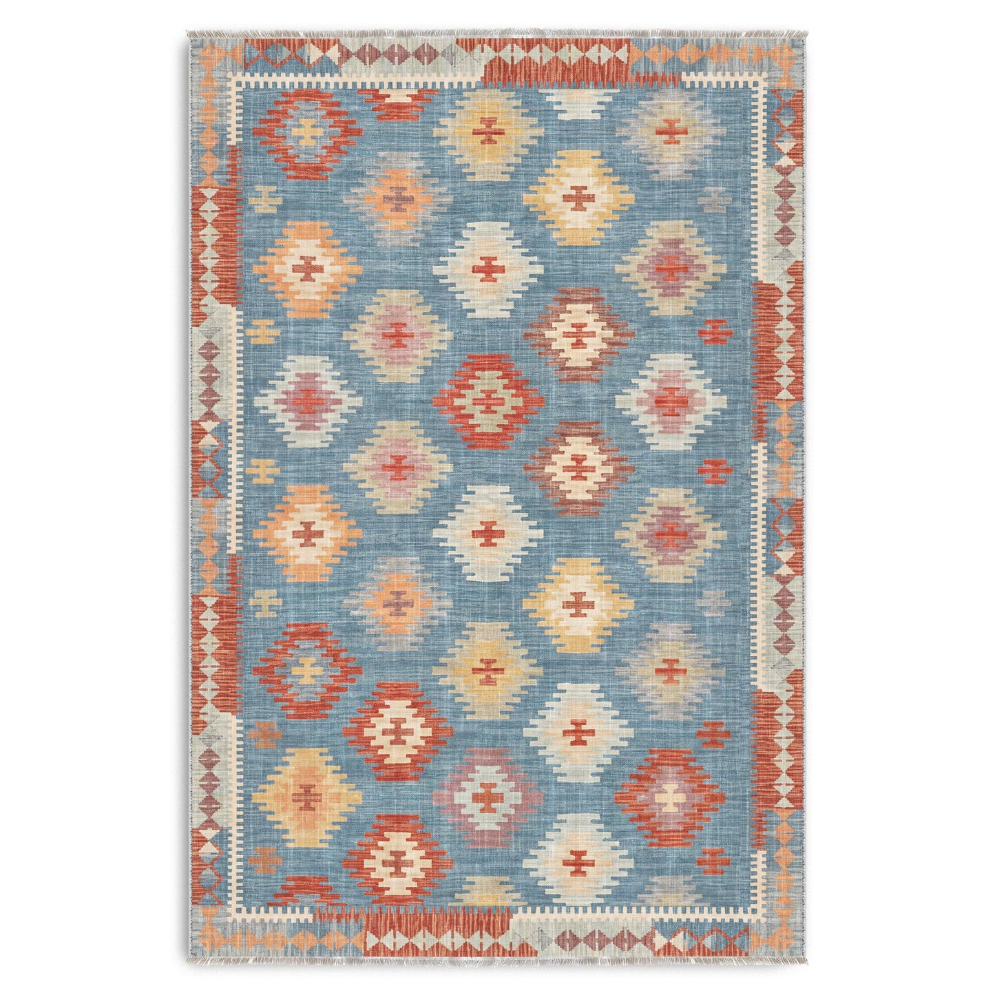 RWK3050 washable chenille area rug viewed from above