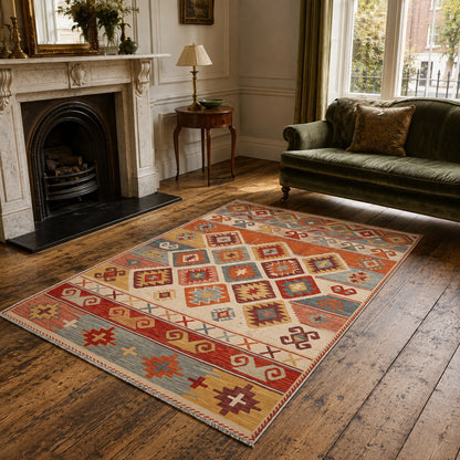 RWK3052 washable chenille area rug, room scene