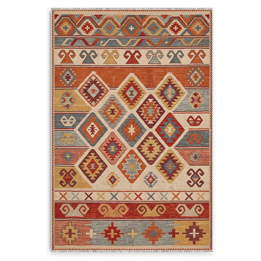 Studio Geometry Warm Gold Heritage Washable Rug