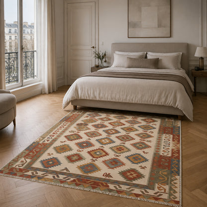 RWK3053 washable area rug in a modern bedroom