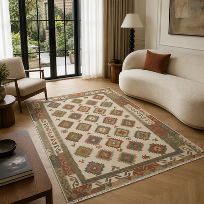 RWK3053 washable chenille area rug, room scene