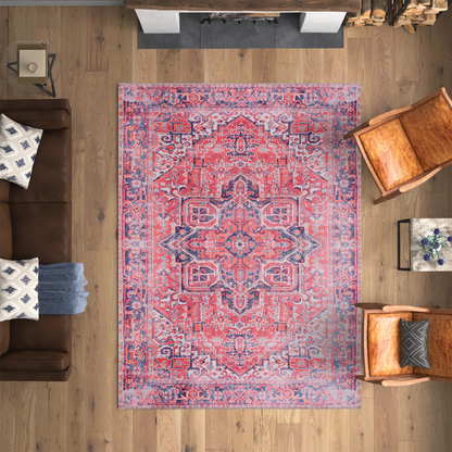 RWNL1001 washable chenille area rug viewed from above